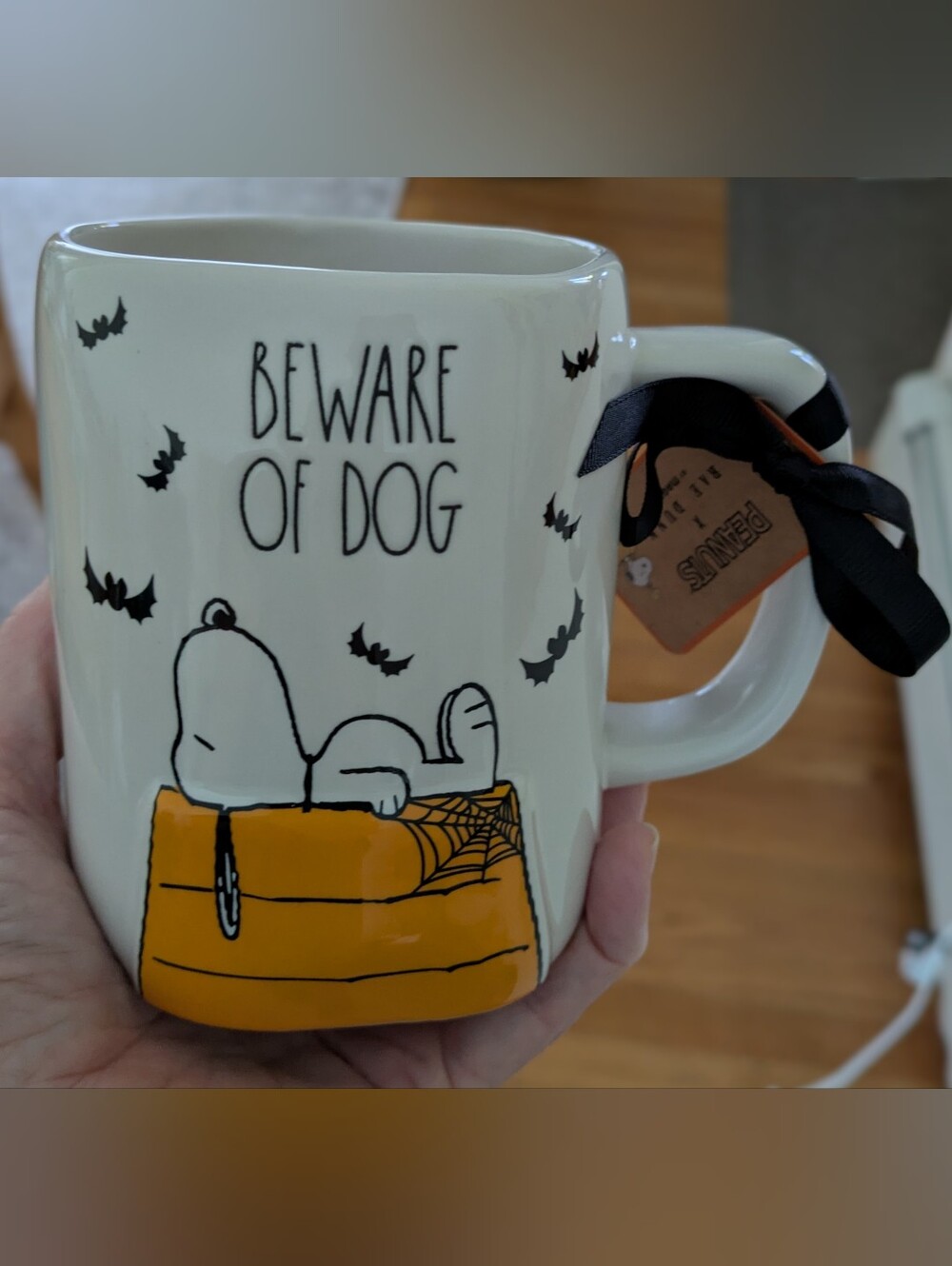 Peanuts Snoopy 'Beware of Dog' 2026 Rae Dunn Ceramic Mug